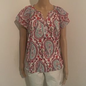 PAISLEY Flutter Cap Sleeve top